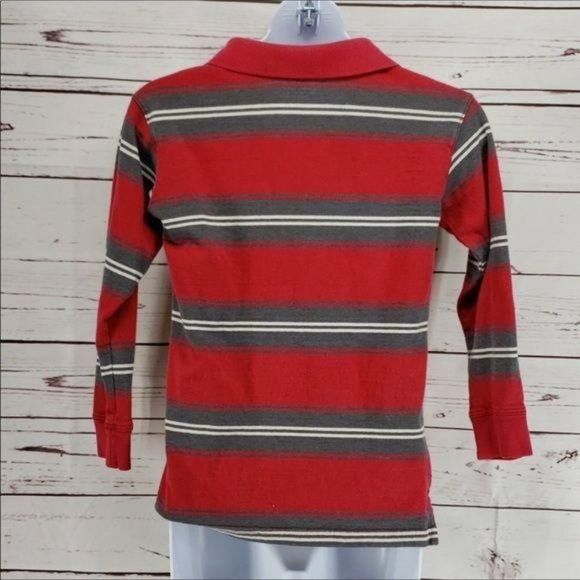 Faded Glory Striped Long Sleeve sz 8 Polo shirt - Picture 3 of 5
